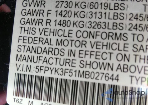 2021 Honda Ridgeline Awd Rtl from USA, damaged, VIN 5FPYK3F51MB027644